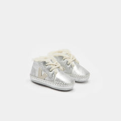 BABY FURED LEATHER SILVER PIERRE