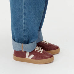 VOLLEY ELASTIC LACES LEATHER AMARANTE PIERRE