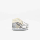 BABY FURED LEATHER SILVER PIERRE