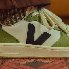 V-10 LEATHER WHITE BLACK KIWI