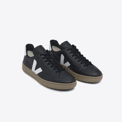 V-12 LEATHER BLACK WHITE DUNE