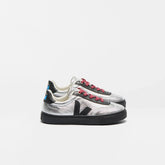 VOLLEY ELASTIC LACES LEATHER VEJA X JELLY MALLOW SILVER