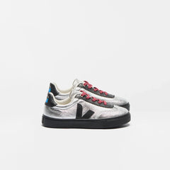 VOLLEY ELASTIC LACES LEATHER VEJA X JELLY MALLOW SILVER
