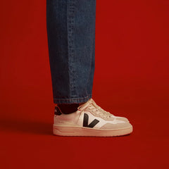 V-90 LEATHER WHITE BLACK
