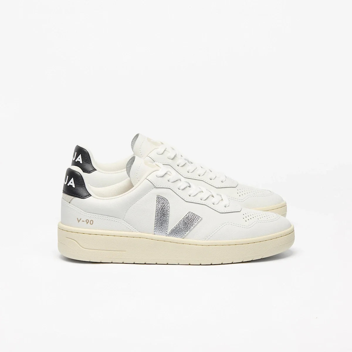 V-90 LEATHER WHITE SILVER BLACK