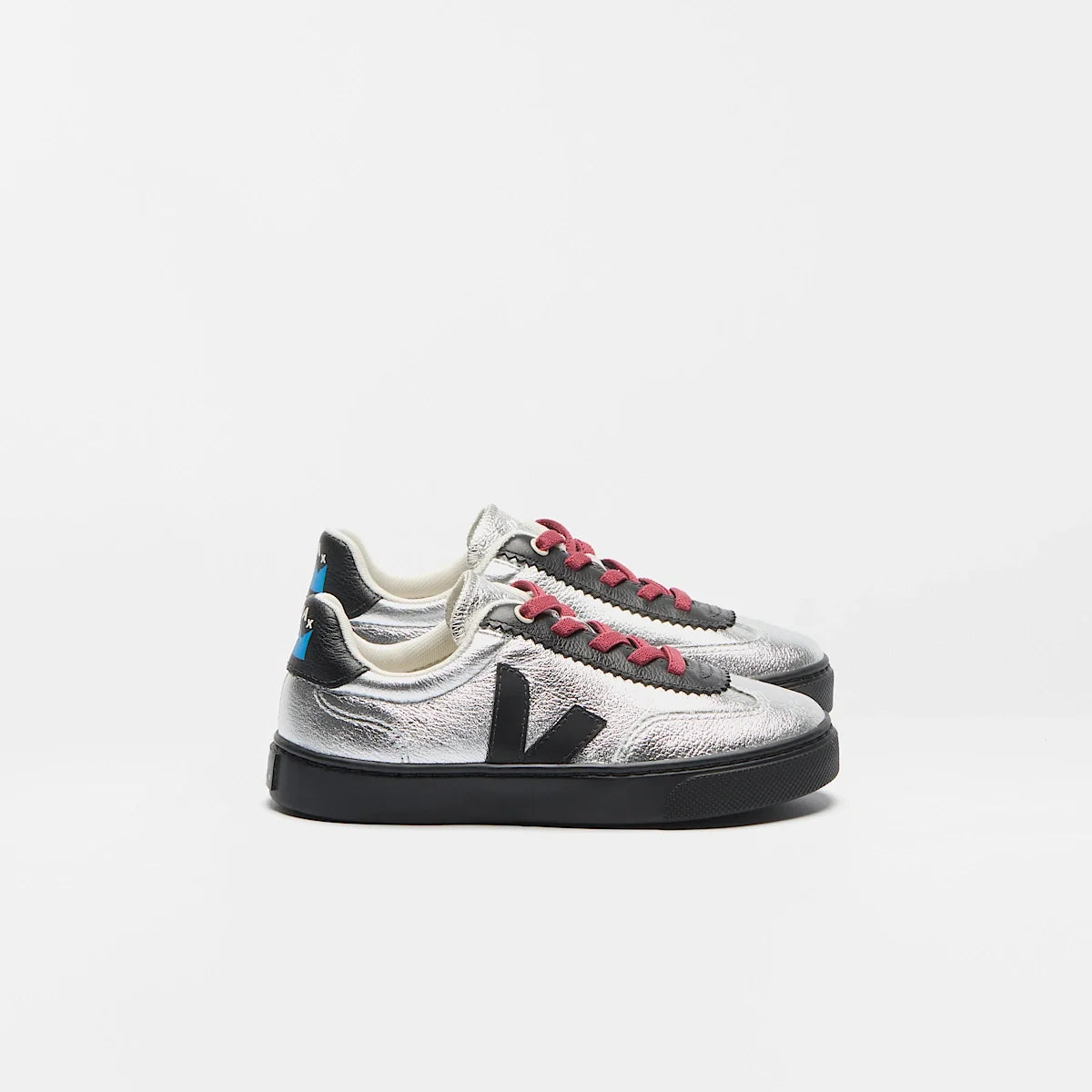 VOLLEY ELASTIC LACES LEATHER VEJA X JELLY MALLOW SILVER