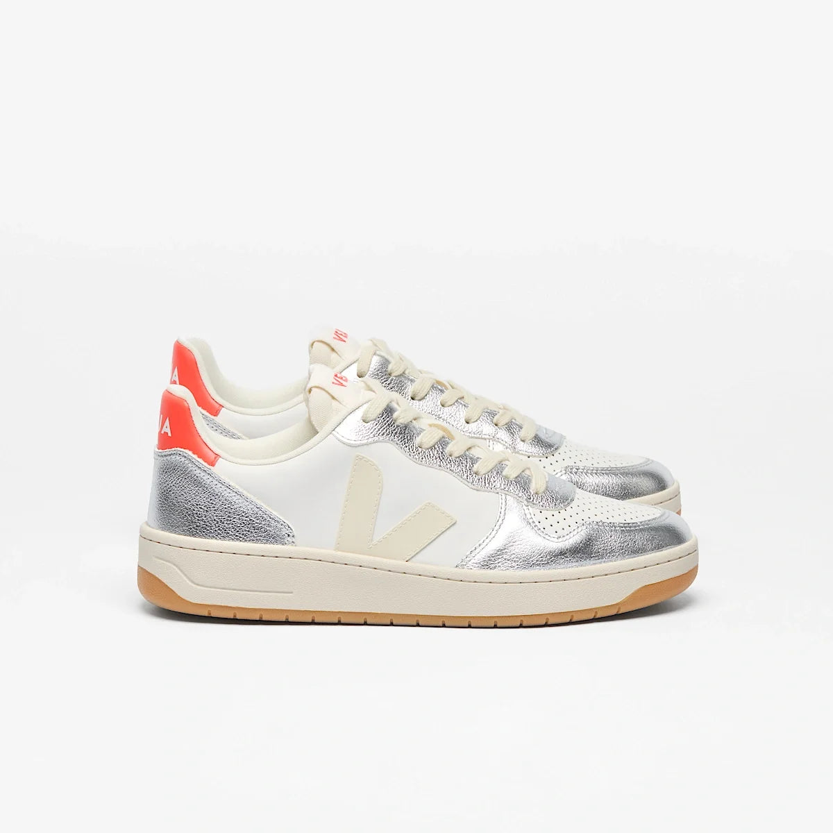 V-10 LEATHER WHITE PIERRE SILVER